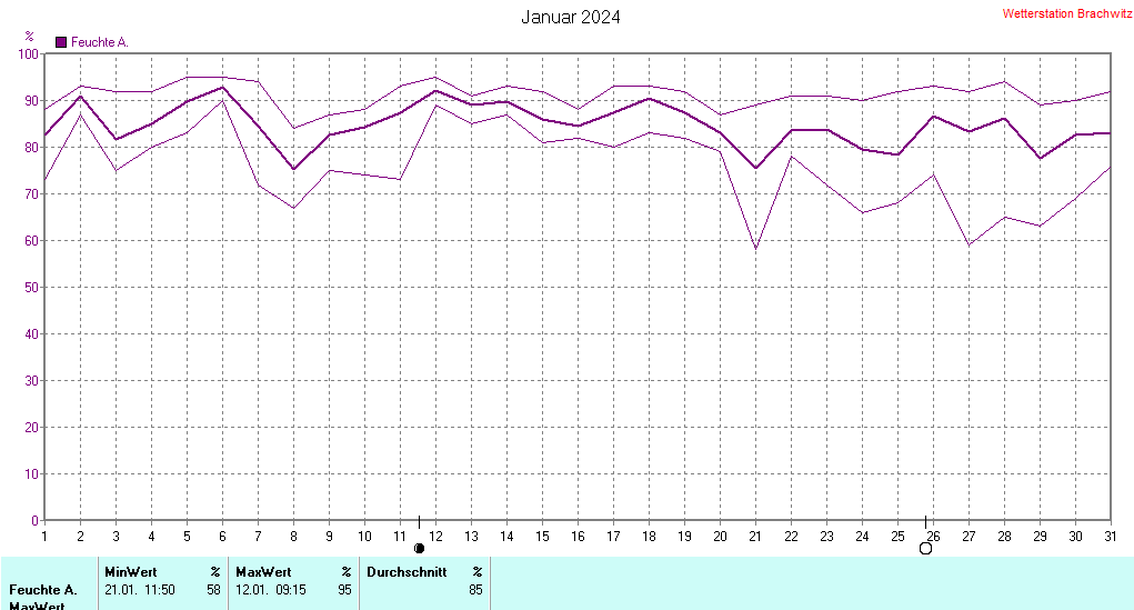 Januar 2024 - Luftfeuchtigkeit