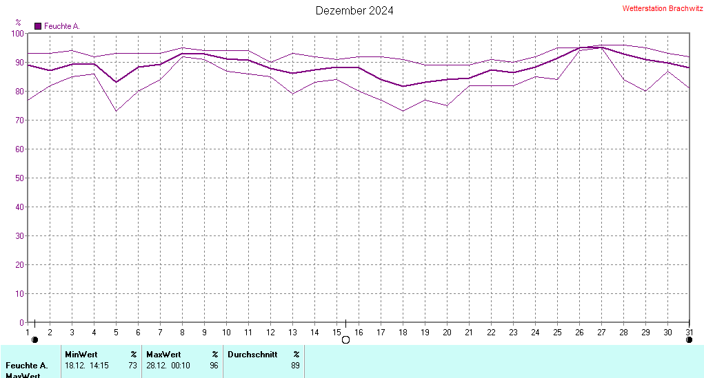 Dezember 2024 - Luftfeuchtigkeit