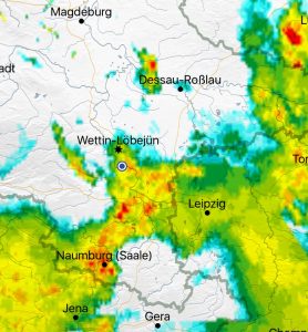 Schwere Gewitter aus Süden