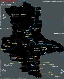 Regenmenge vor Mitternacht 