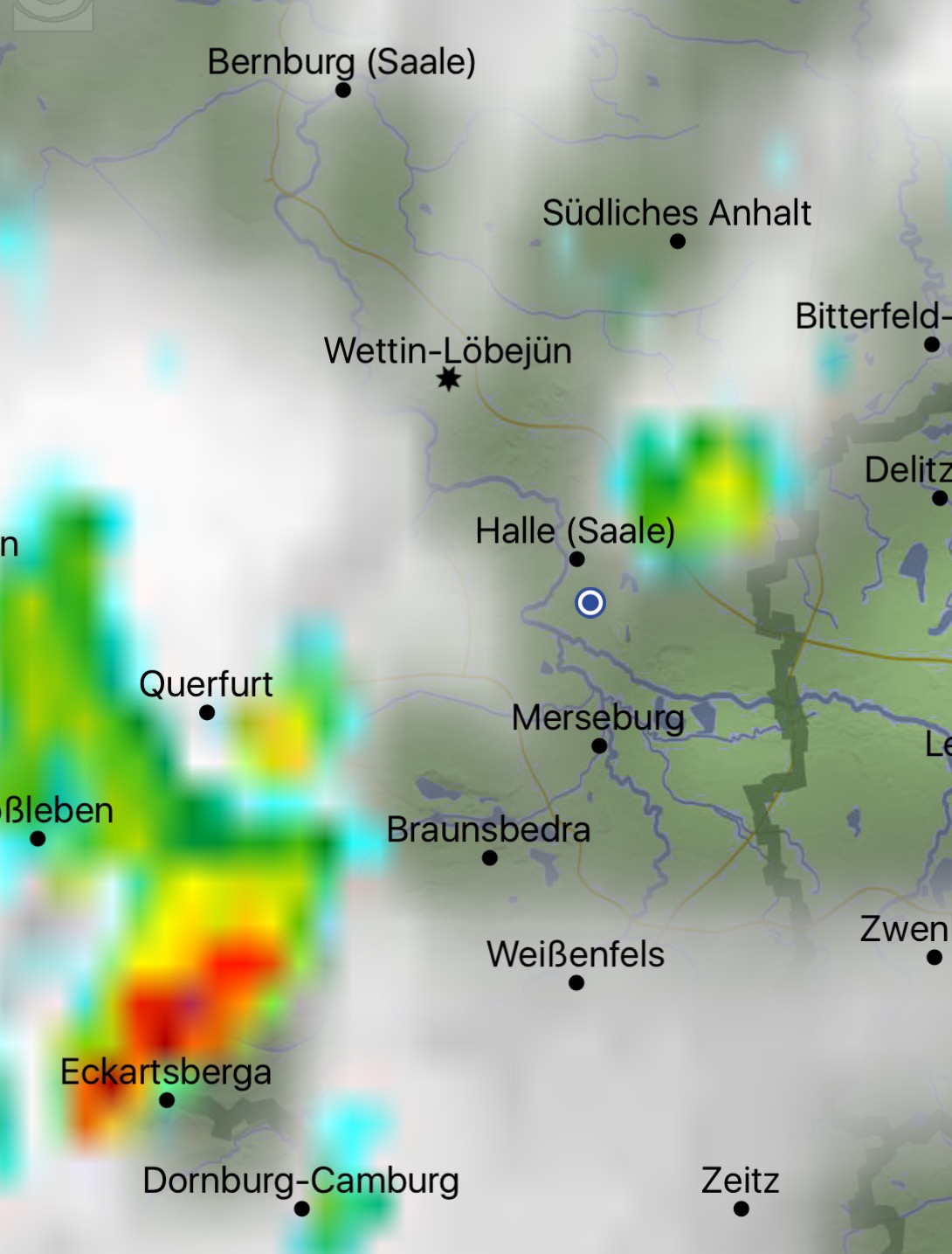 Gewitter aus Südwest und Ausblick auf die Nacht.