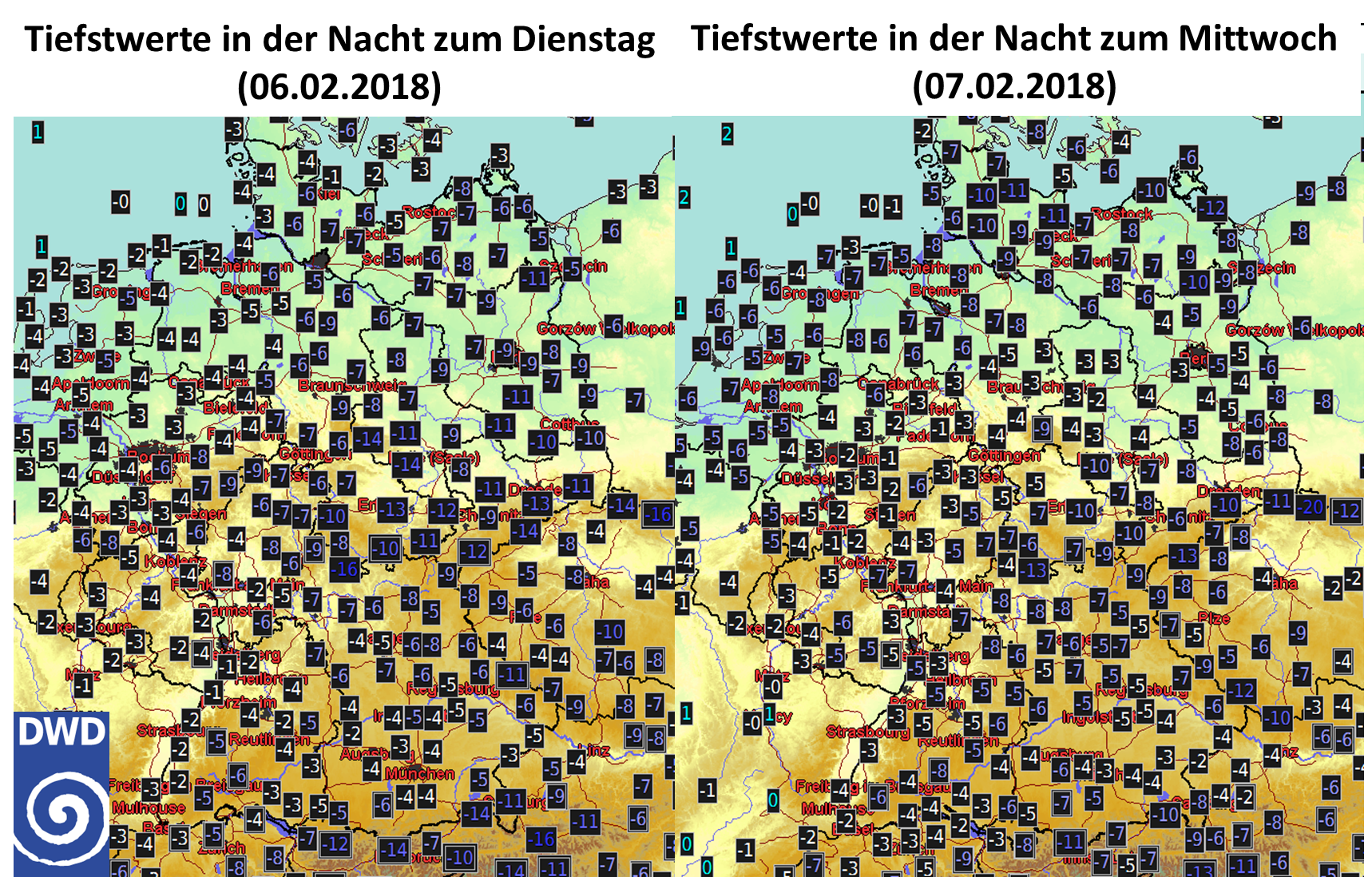 Strenger Frost in Deutschland, ungewöhnlich viel Schnee in Paris